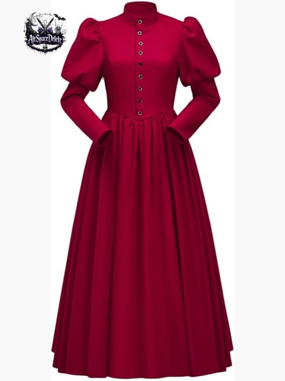 Medieval Renaissance Gothic Ball Gown Long Sleeve Floor Length Costume Dress